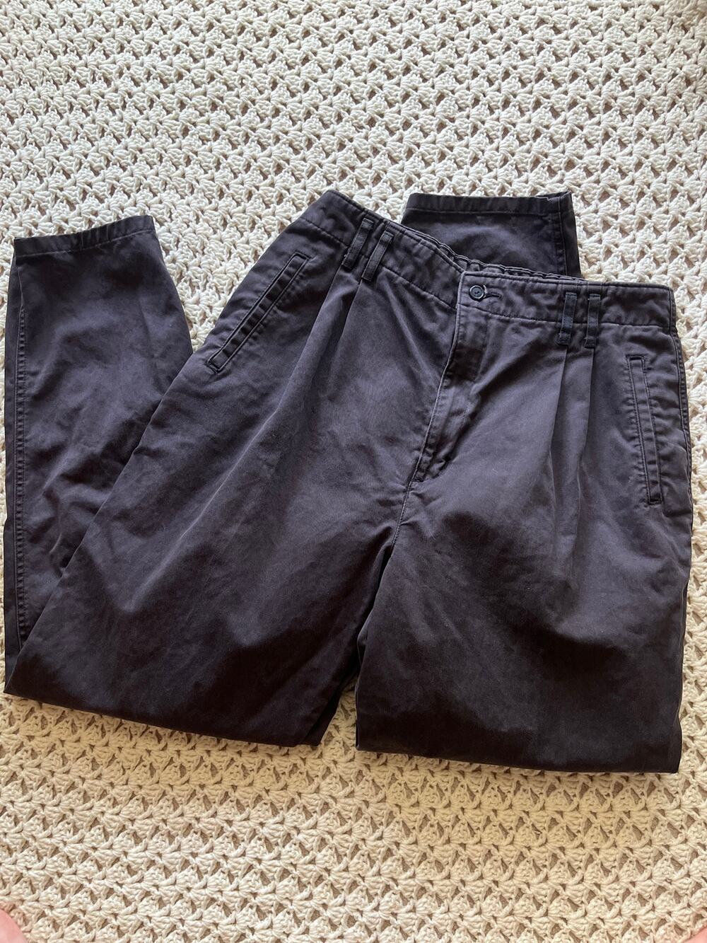 Vintage 90s Brown Cotton Khaki Pants Relaxed Fit Size Large